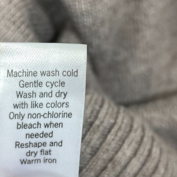 Athleta Size S 100% Extra Fine Merino Wool Frisco Tan Brown Sweater Colorblock - Picture 8 of 8